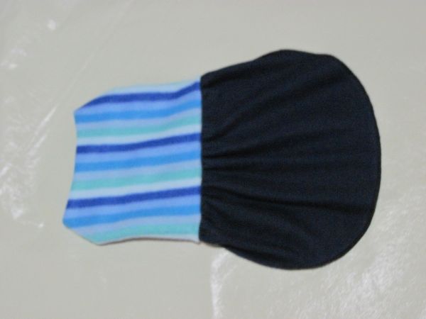 Vestido azul com listas dupla face